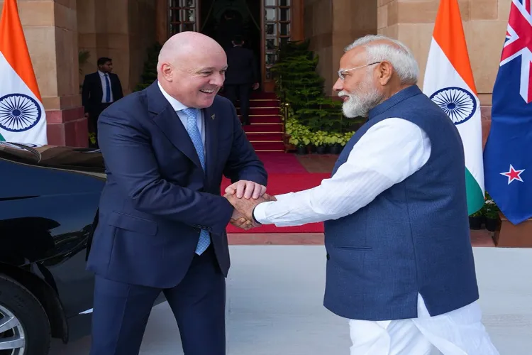 Prime Minister Narendra Modi and New Zealand's PM Luxon 