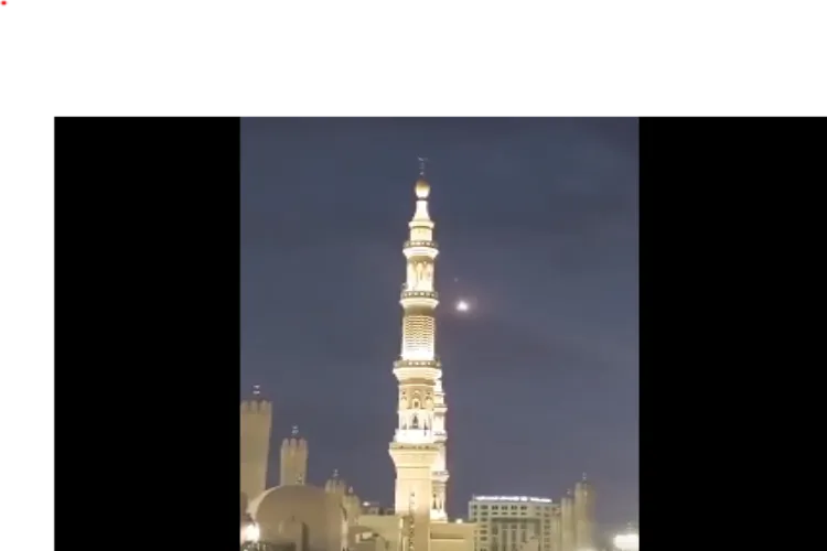 A suicide drone fired by the Houtis being destroyed near Mecca