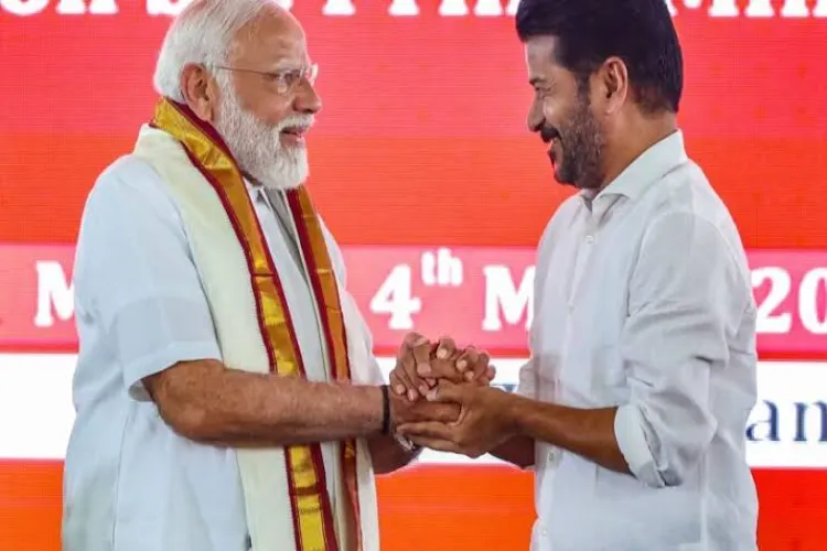 Prime Minister Narendra Modi with Telangana Governor Shiv Pratap Shukla