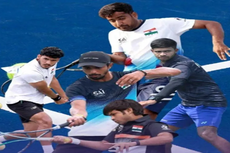 Indian Men's Soft Tennis team.