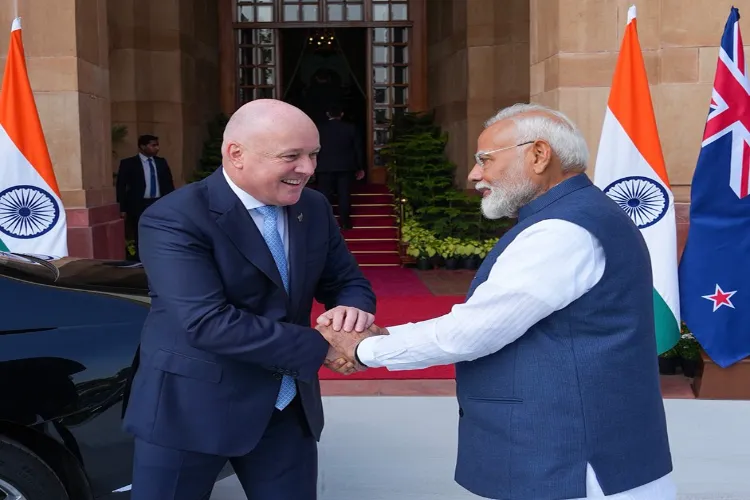 Prime Minister Narendra Modi and New Zealand's PM Luxon 