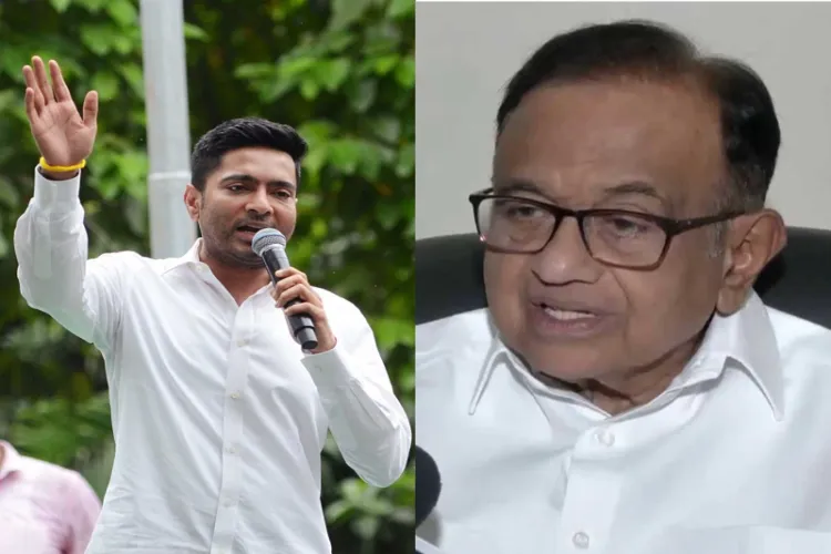 Trinamool Congress (TMC) general secretary Abhishek Banerjee and Congress leader P Chidambaram 