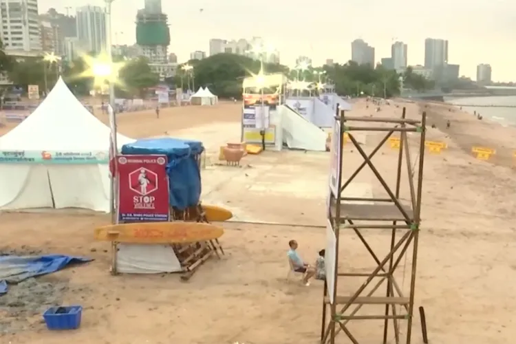 Ganesh Visarjan preparations underway at Girgaon Chowpatty 
