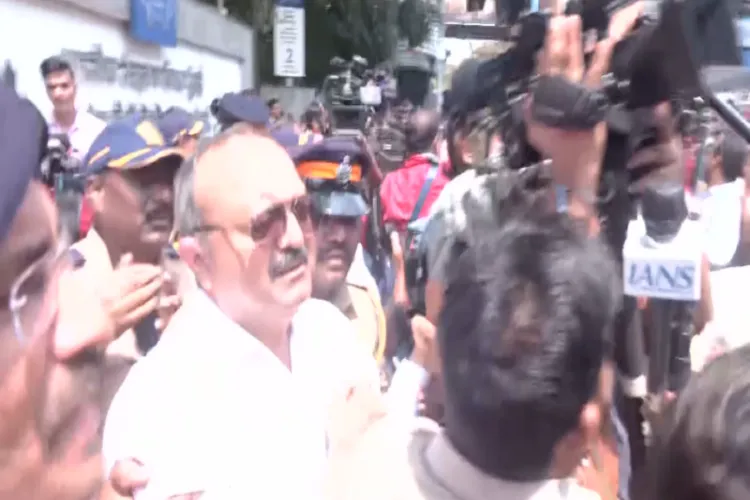 Congress cadres protest at IIT Bombay campus