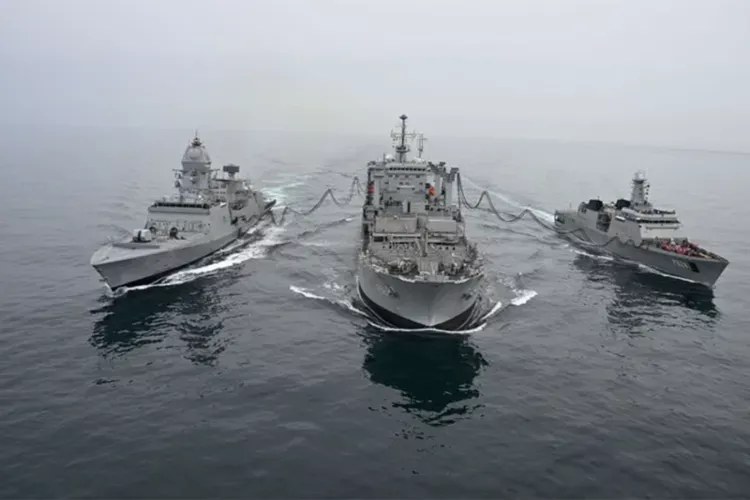 Visual from India–Sri Lanka bilateral maritime exercise SLINEX-26