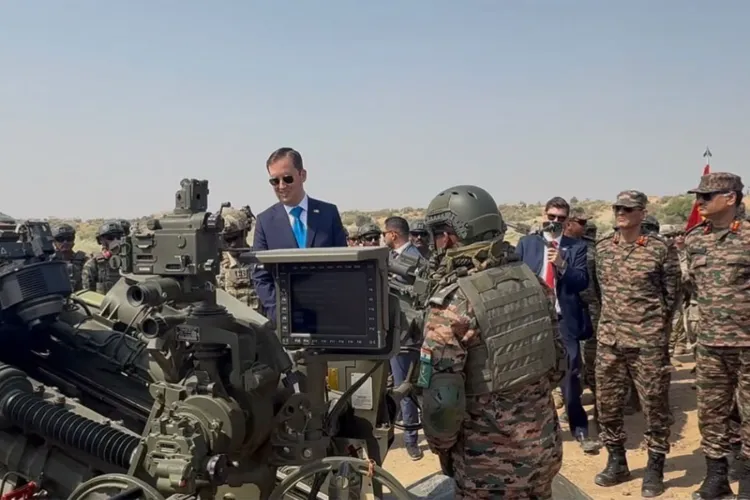 US Envoy Gor reviews Exercise Yudh Abhyas 2026 at Mahajan Field Firing Range in Rajasthan