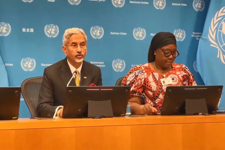 EAM S Jaishankar with Sara Beysolow Nyanti, Minister for Foreign Affairs of the Republic of Liberia.