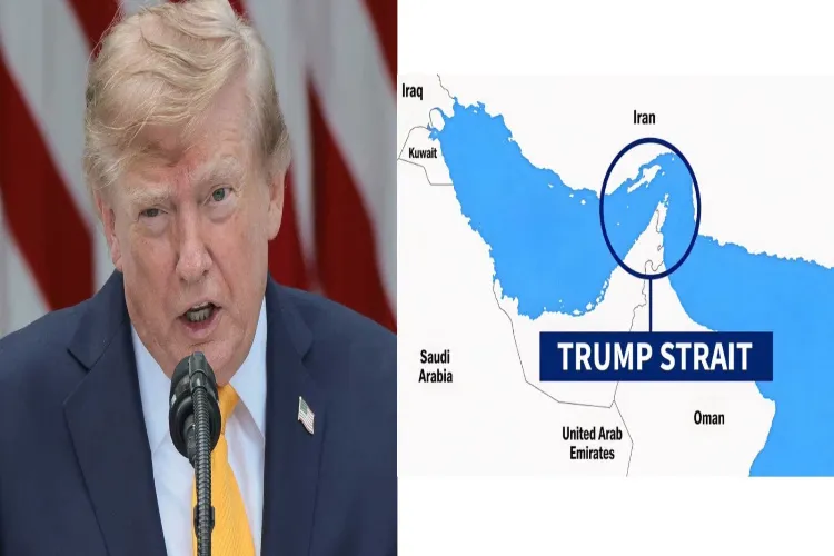US President Donald Trump shares a map on Truth Social labeling the Strait of Hormuz as “Trump Strait” following his rejection of an Iranian seven-day framework offer to reopen the waterway.