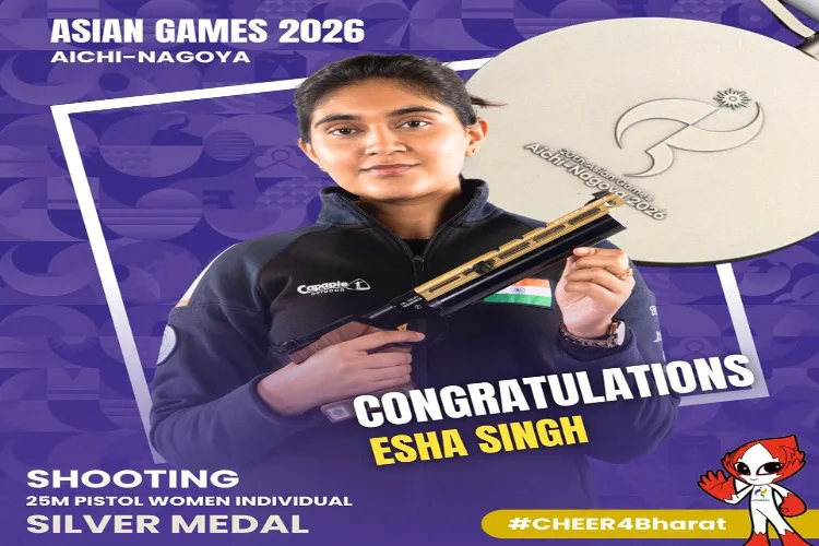 Esha Singh won silver medal in the women's 25m pistol event