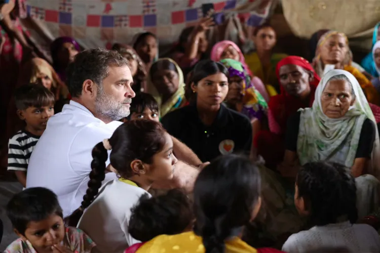 Congress MP and Leader of Opposition, Rahul Gandhi during his visit to Bela estate