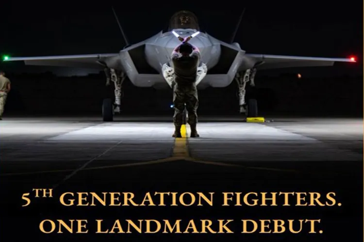 A graphic shared by the US Mission to India featuring a US Air Force F-35A Lightning II during Exercise Tarang Shakti 2026. 