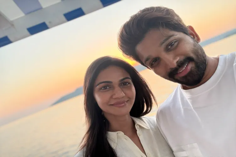 Actor Allu Arjun with his wife Sneha Reddy 