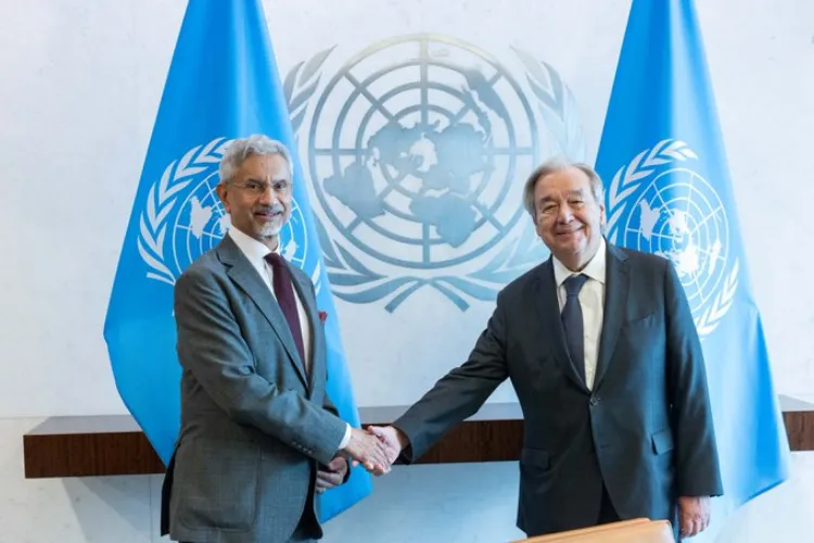 External Affairs Minister S Jaishankar with UN Secretary-General Antonio Guterres