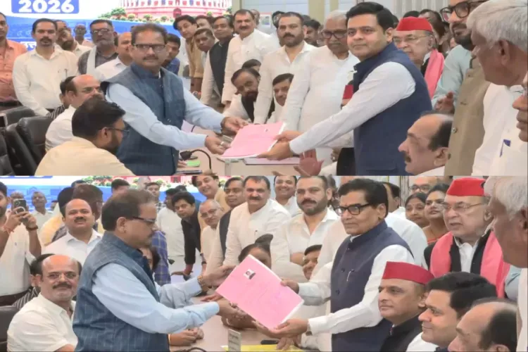 SP leaders Ram Gopal Yadav, Dhanraj Parimal Nathwani file nomination