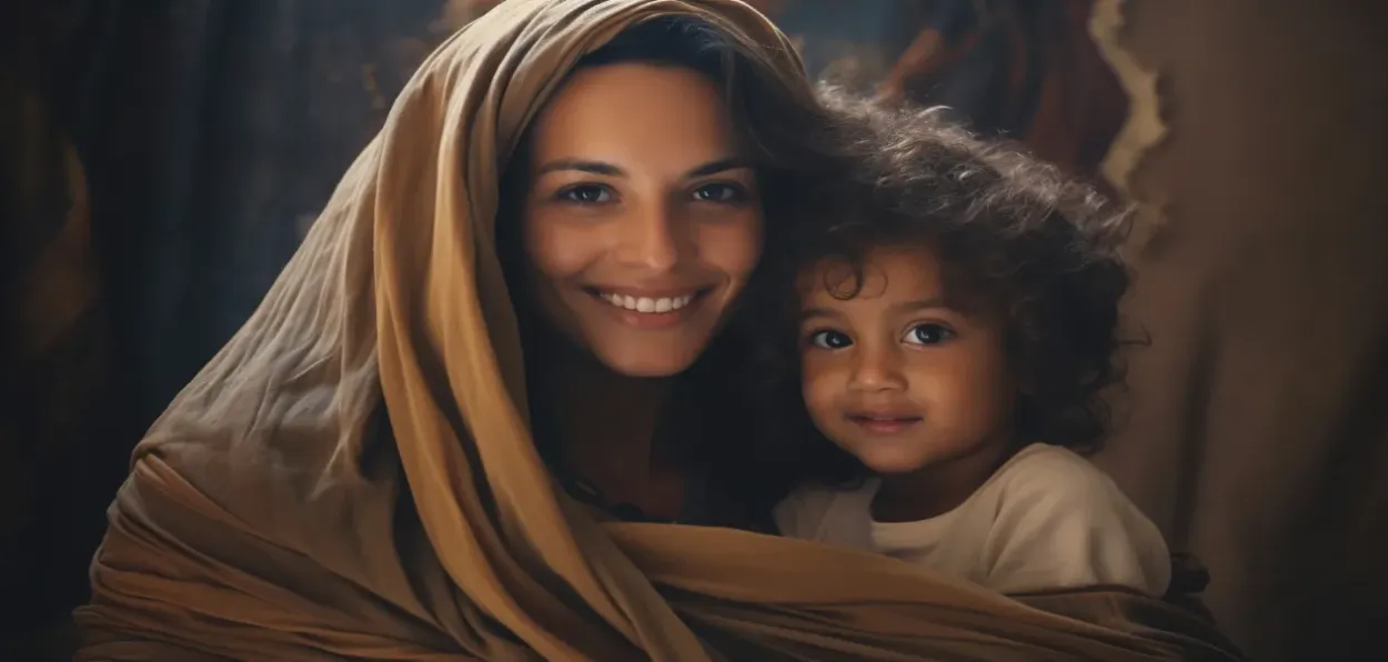 AI-GENERATED IMAGE OF MOTHER AND CHILD