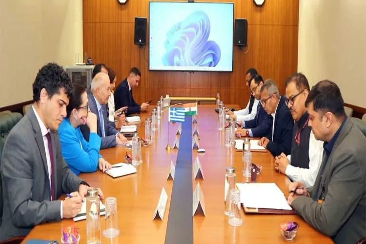 Indian Defence Secretary Rajesh Kumar Singh met with Greek Deputy Minister of Maritime Affairs and Insular Policy Stefanos Gkikas in New Delhi to discuss bilateral defense and strategic cooperation