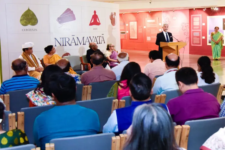 External Affairs Minister S Jaishankar speaking at the inauguration of the exhibition 'Nirāmayatā: Healing and Wellbeing in South Asian Texts and Practices' at the India International Centre (IIC) 