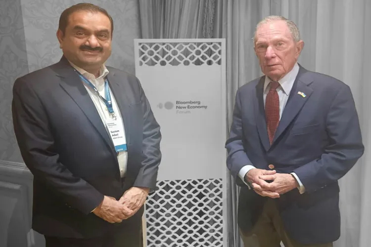 Michael Bloomberg meets Gautam Adani in Delhi