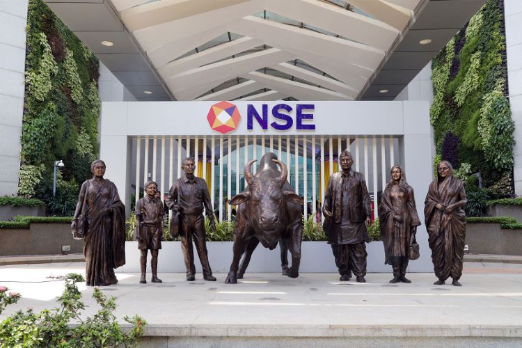 A view of the newly renovated NSE atrium bull