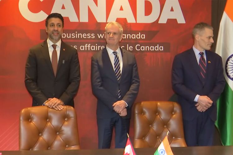Maninder Sidhu, Canada's Minister of International Trade with the Canadian delegation
