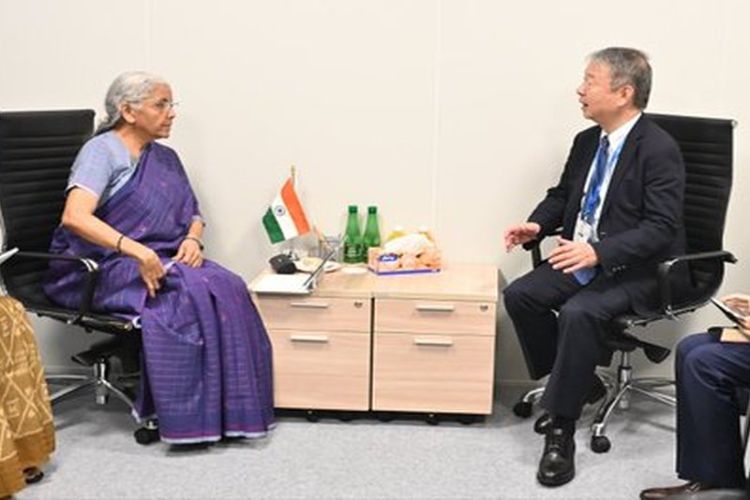 Union Finance Minister Nirmala Sitharaman and Kazuhiko Amakawa, Governor of Japan Bank for International Cooperation (JBIC)