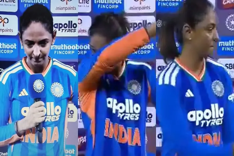 harmanpreet Kaur breaking down while speaking to media (Screengrab)