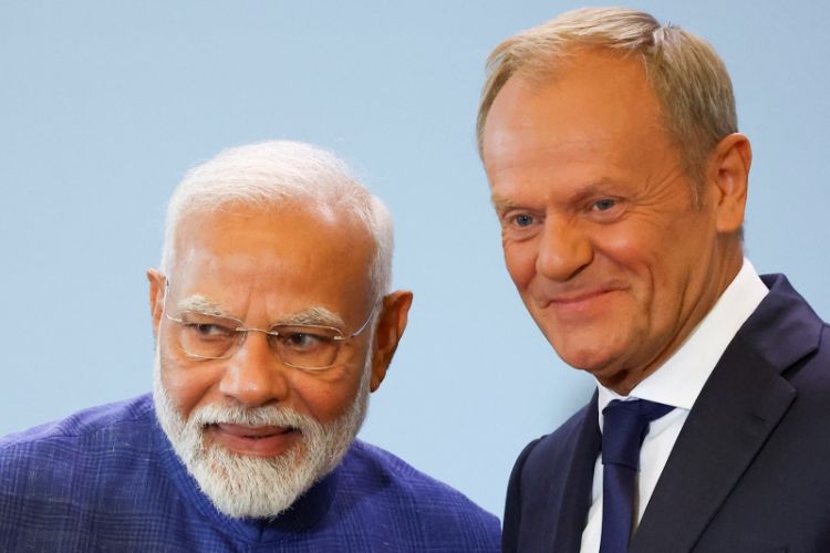 Polish Prime Minister Donald Tusk with PM Narendra Modi