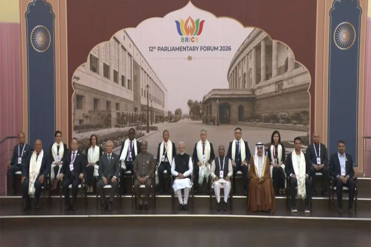 Prime Minister Narendra Modi on Monday arrived at the inauguration of the 12th BRICS Parliamentary Forum 