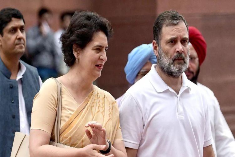 Congress leader Priyanka Gandhi Vadra and Rahul Gandhi