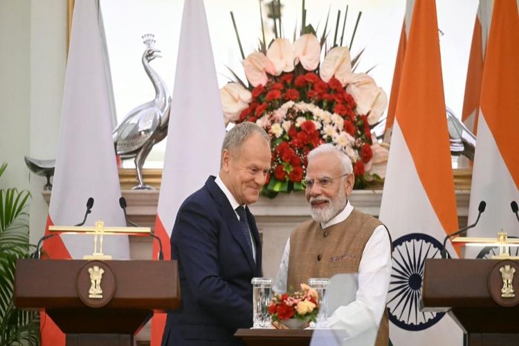  Prime Minister Narendra Modi with Polish PM Donald Tusk