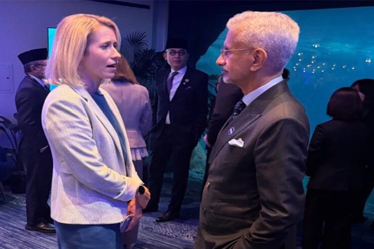 External Affairs Minister S Jaishankar meets European Union High Representative for Foreign Affairs and Security Policy Kaja Kallas