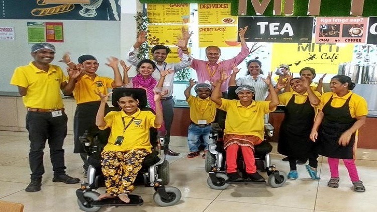 Alina Alam with her employees at Mitti Cafe