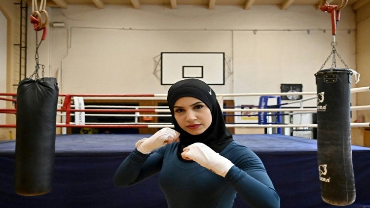 Berlin-based Jenna Nassar, who will be the first Muslim woman to enter the boxing ring wearing a hijab in Olympics 