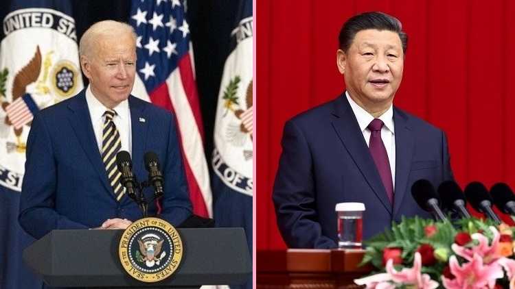 Us President Joe Biden & Chinese premier Xi Jinping