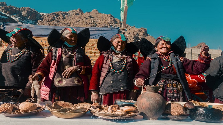 Ladakhi women celebrating Mamani food fest