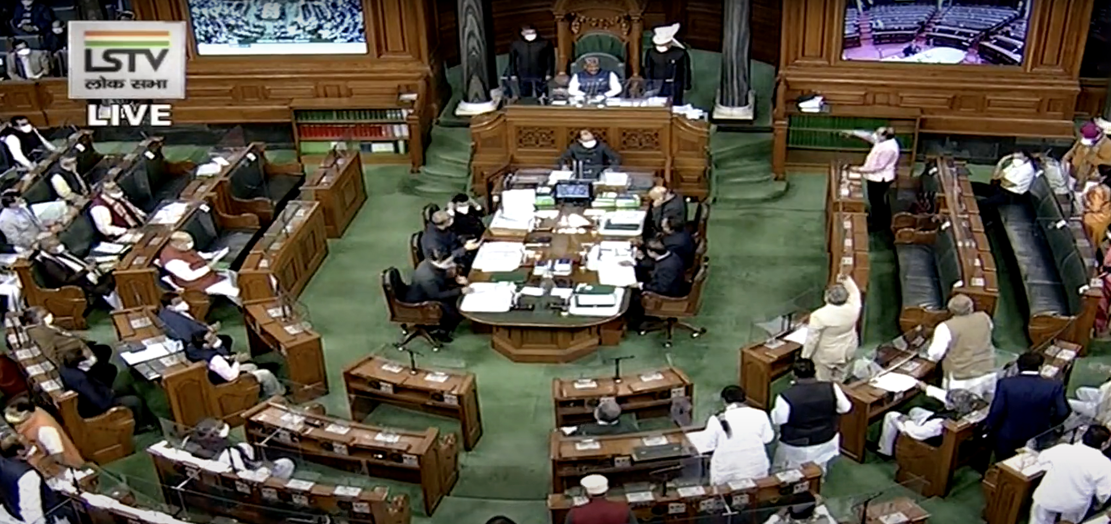 Lok Sabha during the Budget Session of Parliament in New Delhi on Tuesday