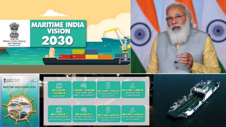 PM Modi speaking at the India Maritime Summit
