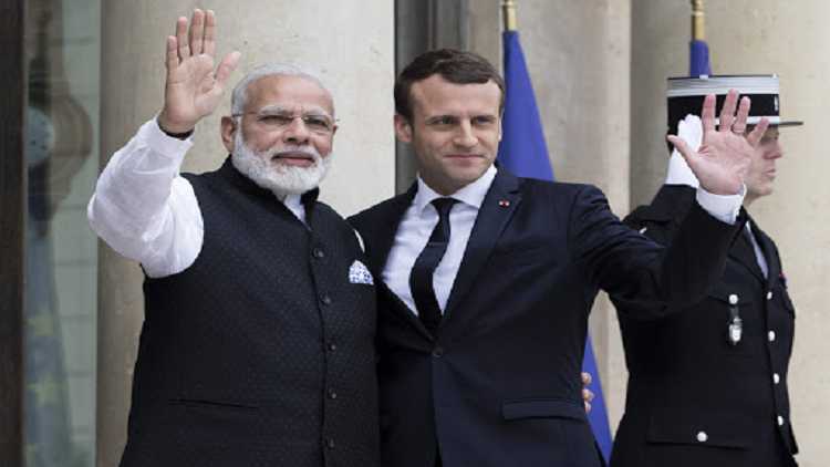 PM Narendra Modi and France President Emmanuel Macron