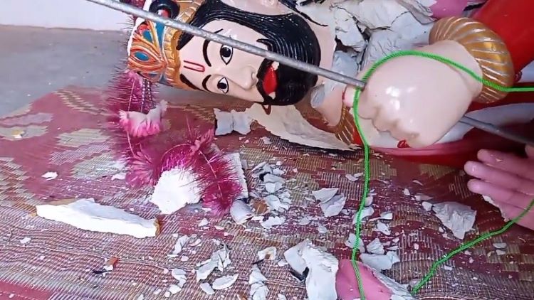 The Ram Peer Mandir at Badin in Sindh, Pakistan, was vandalized