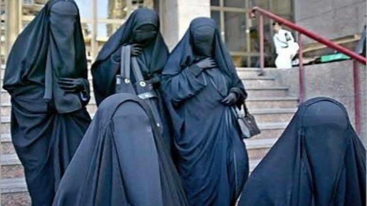 Burqa clad women