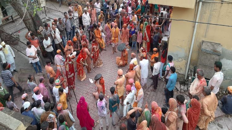 Lathmar Holi festival scene