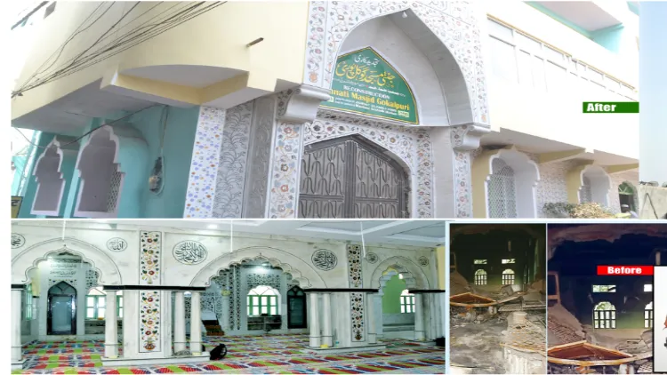 The Jannati mosque (after and before images)