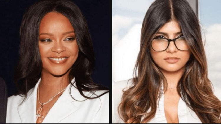 Rihanna (left), Mia Khalifa (right)