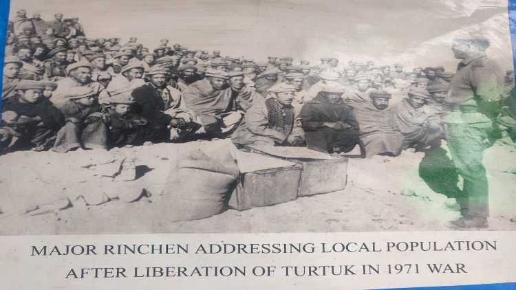Major Rinchen Speaking with locals in Turtuk
