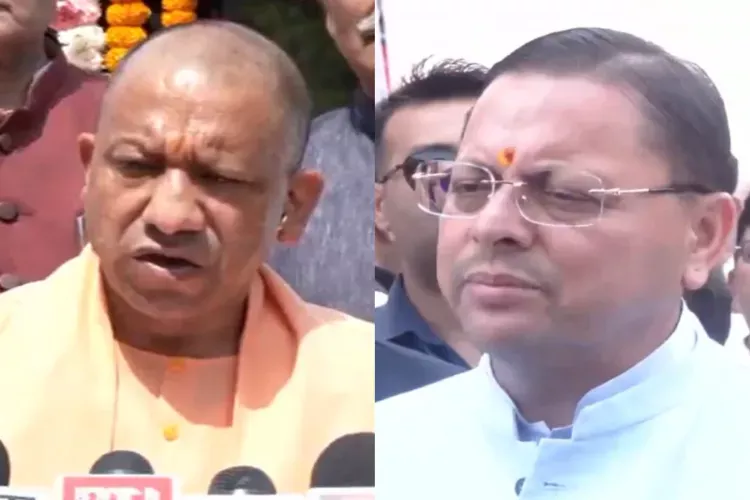 Uttar Pradesh CM Yogi Adityanath and Uttarakhand CM Pushkar Singh Dhami 