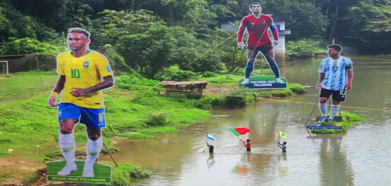 Life-sized cut-outs of FIFA players in Kerala