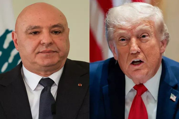 US President Donald Trump and Lebanese President Joseph Aoun