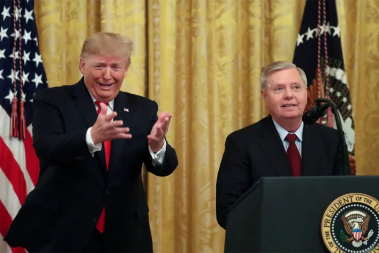 US President Donald Trump along with late Senator Lindsey Graham 