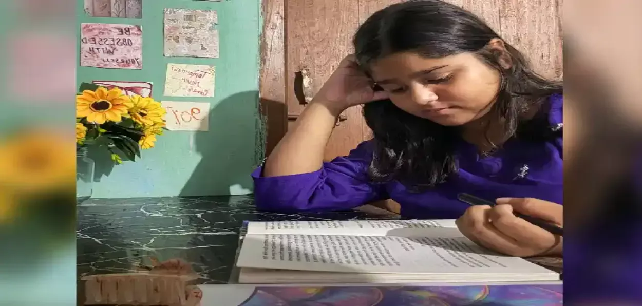 Farah on her study table