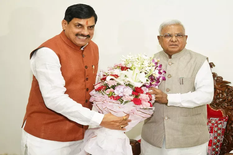 Madhya Pradesh Chief Minister Mohan Yadav with Governor Mangubhai Patel